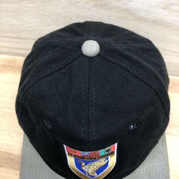 Vintage Ducks Unlimited Hat Cap Strapback Shield North America Black Gray OSM - Picture 7 of 12